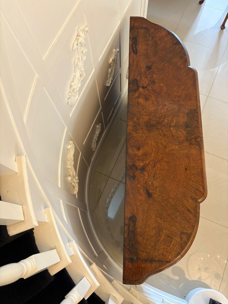 Outstanding Quality Antique Victorian Inlaid Burr Walnut Porcelain Mounted Credenza - Image 12